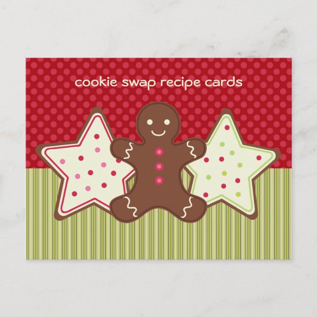 Cookie Swap-Rezeptionskarten Postkarte (Vorderseite)