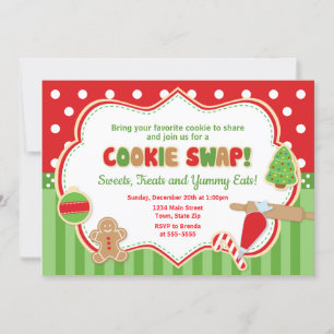 Cookie Swap Weihnachtsfeiertag Party Einladung