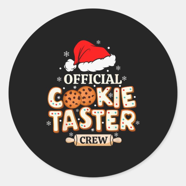 Cookie Taster Crew, Funny Christmas Baking Team  Runder Aufkleber (Vorderseite)