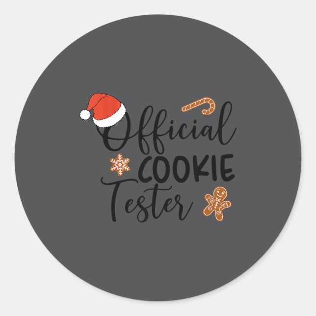 Cookie Tester &amp; Cookie Baker Funny Christmas C Runder Aufkleber (Vorderseite)