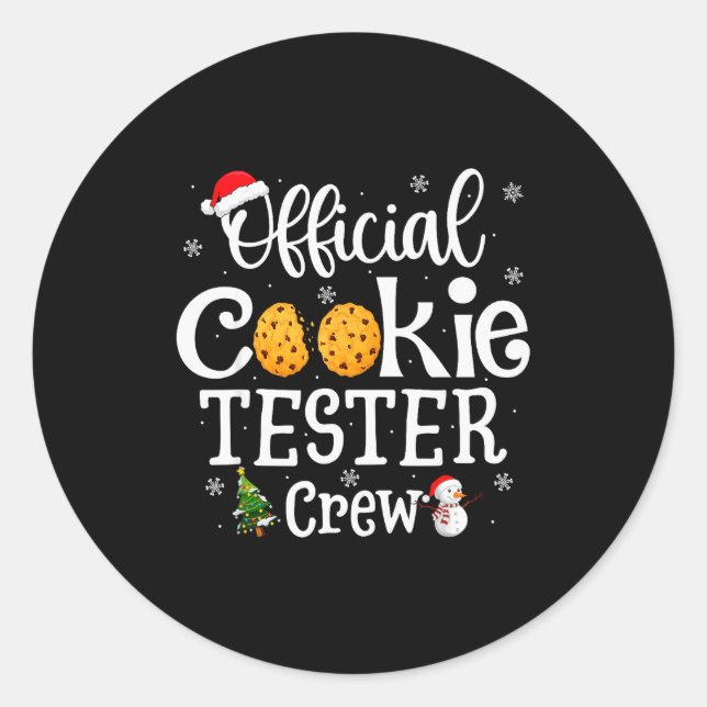 Cookie Tester Crew Family Baking Team Christmas  Runder Aufkleber (Vorderseite)
