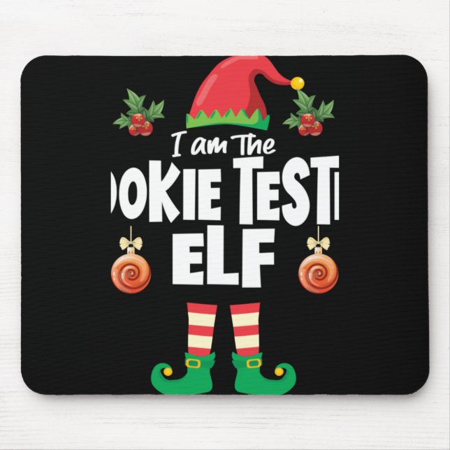 Cookie Tester Elf Family Matching Christmas Name T Mousepad (Vorne)
