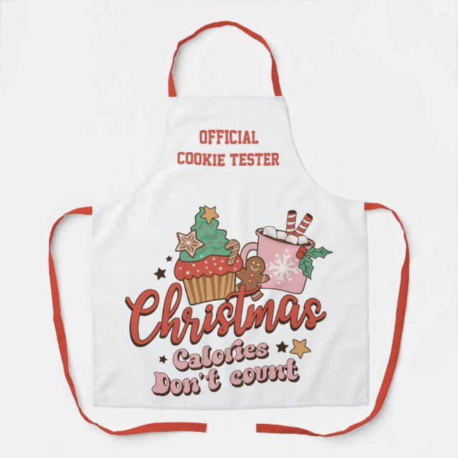 Cookie Tester | Weihnachtskalorien zählen nicht Schürze (Vorderseite)