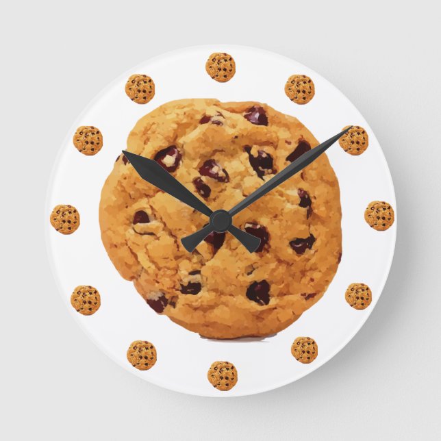 Cookie Time Clock Runde Wanduhr (Vorderseite)