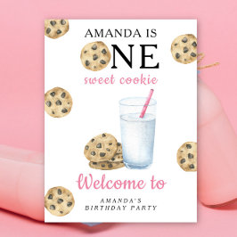 Cookie und Milch 1. Geburtstag Party Poster