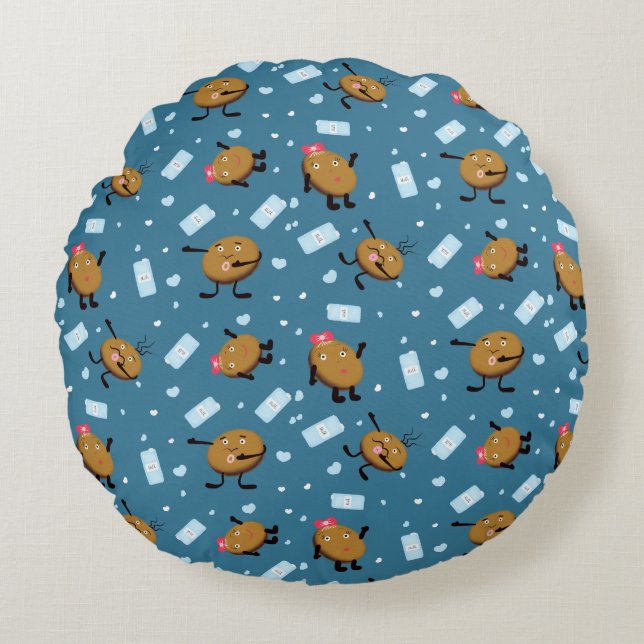 Cookie und Milch Rundes Kissen (Vorderseite)