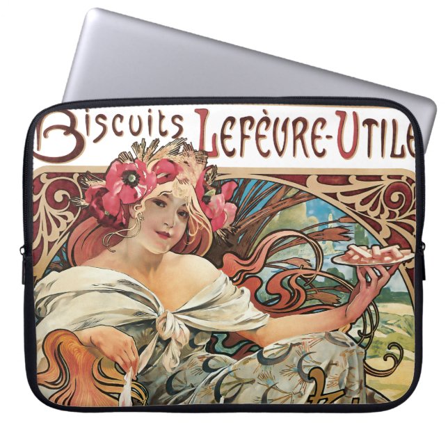Cookie Werbung Alphonse Mucha Art Nouveau Laptopschutzhülle (Vorderseite)