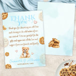 Cookies and Milk Baby Shower - Teddy Bear Baby Sho Dankeskarte<br><div class="desc">Express your gratitude with a sprinkle of sweetness! Our "Cookie Bear" Thank You Card is the heartwarming way to thank your friends and family for celebrating your new arrival. Featuring our signature darling watercolor teddy bear with milk and cookies, this card perfectly complements your "A Sweet Little Cookie is on...</div>