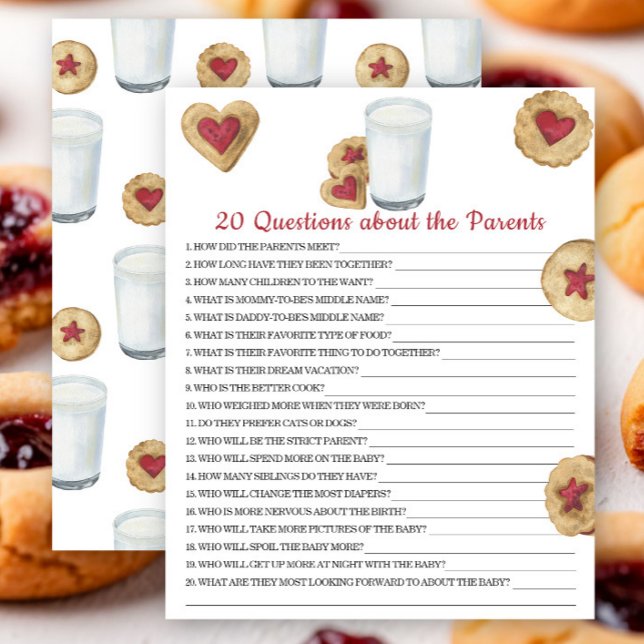 Cookies baby shower - 20 Questions about Parents (Von Creator hochgeladen)