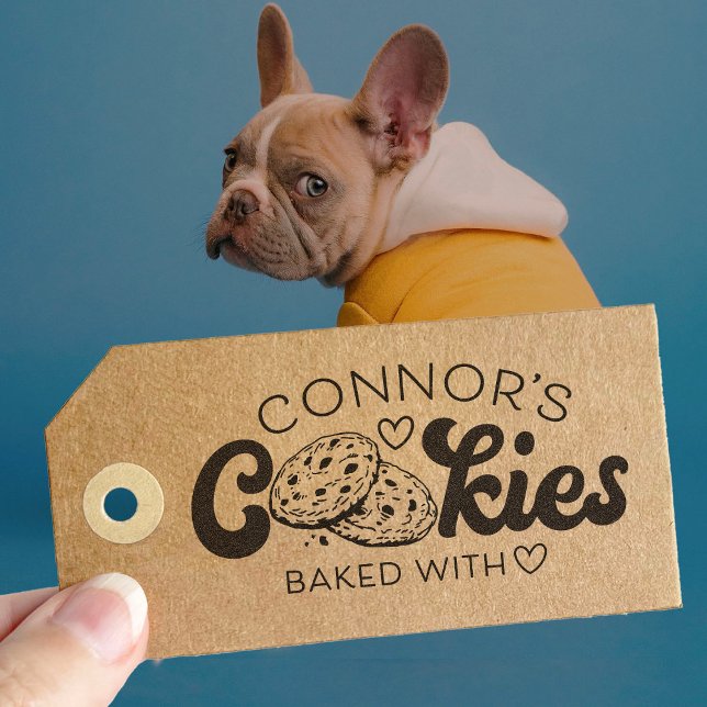 Cookies Backed With Love Heart Custom Name Gummistempel (Von Creator hochgeladen)