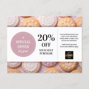 Cookies Bakery Baker Custom Coupon Discount Postkarte