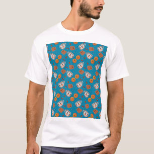 Cookies, Buns: blaues Hintergrundmuster T-Shirt