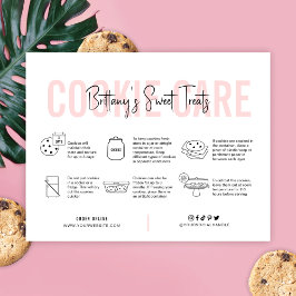 Cookies Care Guide Pink Ästhetische Bäckerei Dankeskarte
