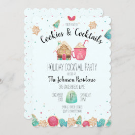 Cookies & Cocktails Holiday Cookie Exchange Blue Einladung