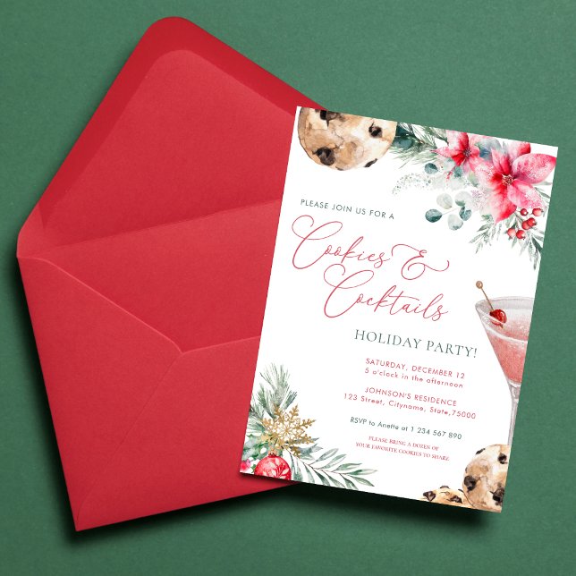 Cookies & Cocktails Weihnachts Weihnachtsfeier Einladung (Von Creator hochgeladen)