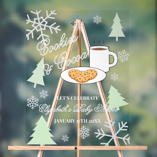 Cookies & Cocoa Baby Shower Acrylschild (Neutral)