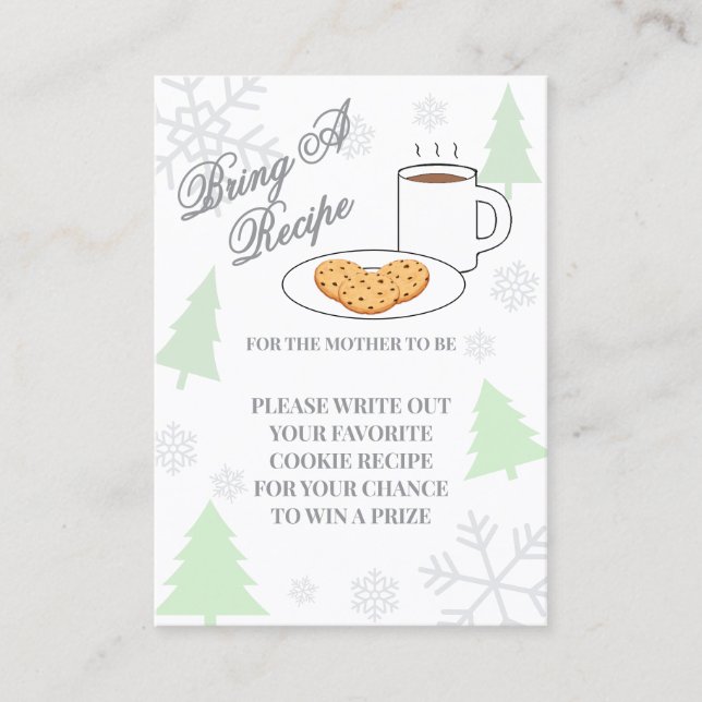 Cookies & Cocoa Baby Shower Recipe Begleitkarte (Vorderseite)