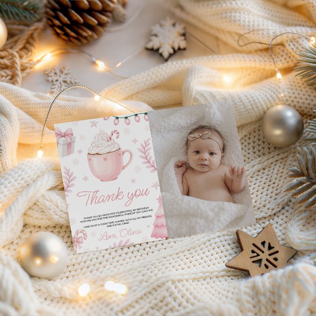 Cookies & Cocoa Birthday Photo Thank You Einladung (Von Creator hochgeladen)