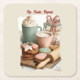 Cookies, Cocoa & Christmas Cheer Rechteckiger Pappuntersetzer