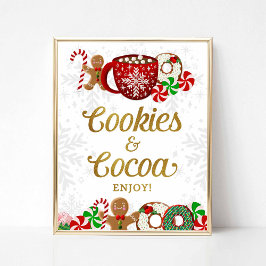 Cookies & Cocoa Sweet Christmas Party Unterschreib Poster