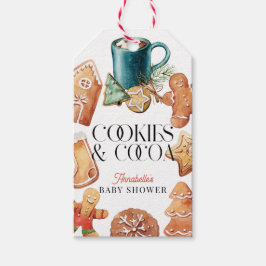 Cookies & Cocoa Weihnachts-Baby-Shower Geschenkanhänger