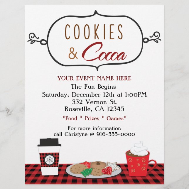 COOKIES & COCOA Weihnachtsfeier Event Flyer (Vorne)
