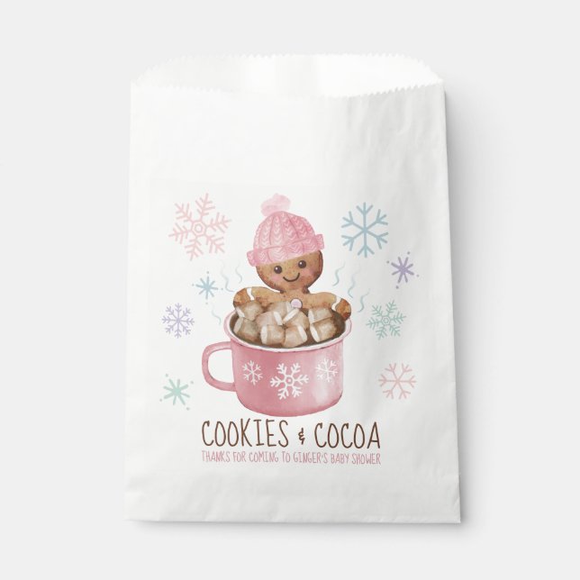 Cookies & Cocoa Winter Girl Babydusche Geschenktütchen (Vorderseite)