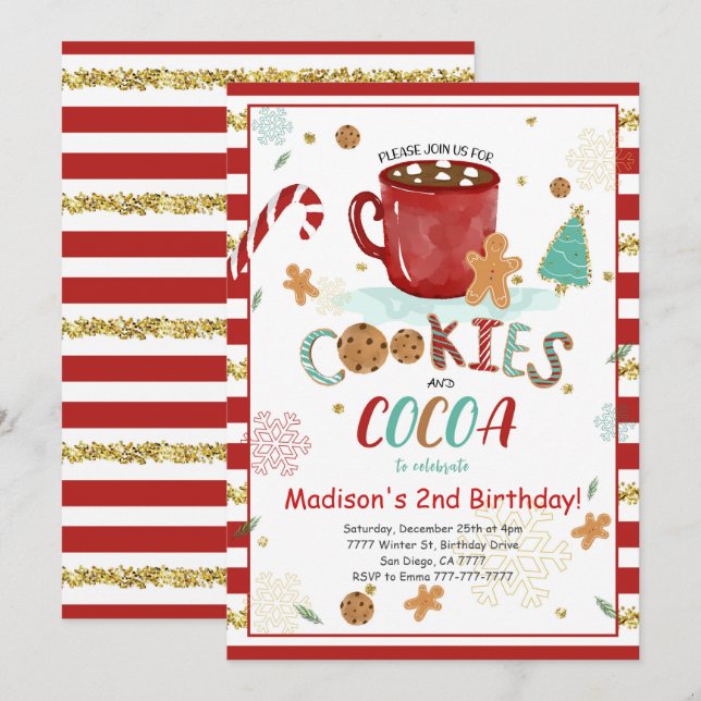 Cookies Einladung zum Geburtstag (Vorne/Hinten)