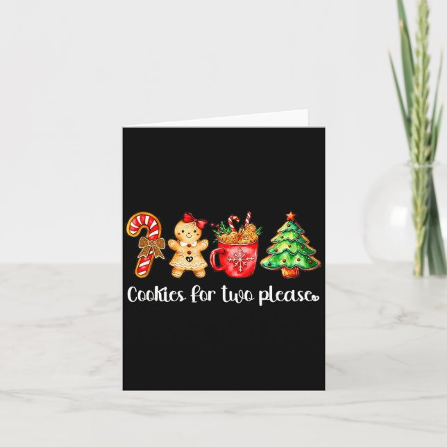 Cookies For Two Please,christmas Pregnancy Announc Karte (Vorderseite)