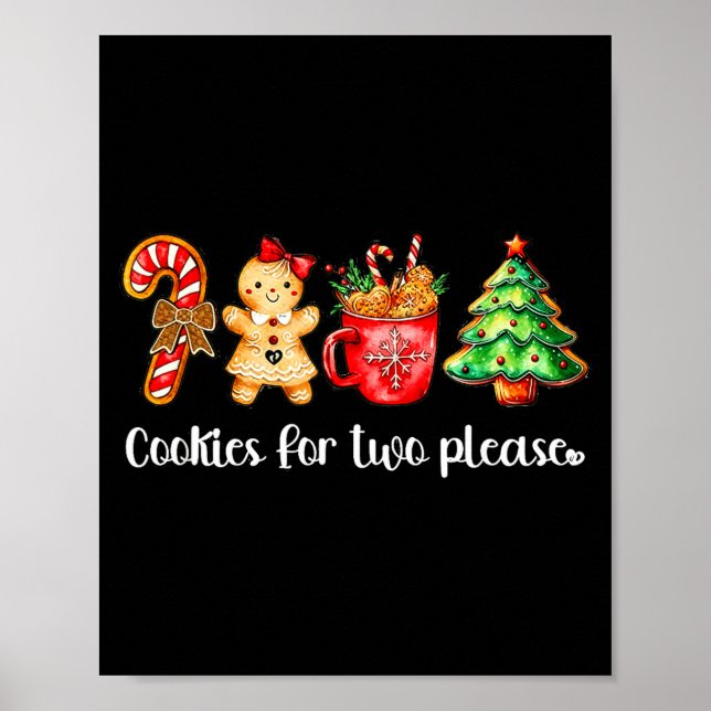 Cookies For Two Please,christmas Pregnancy Announc Poster (Vorne)
