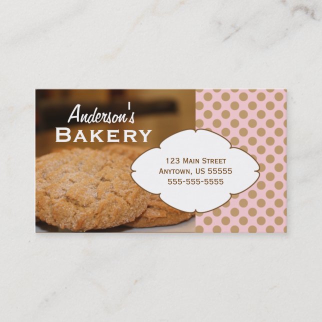 Cookies Foto Bakery Business Card Visitenkarte (Vorderseite)