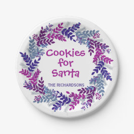 Cookies für den Weihnachtskranz Lila Pappteller