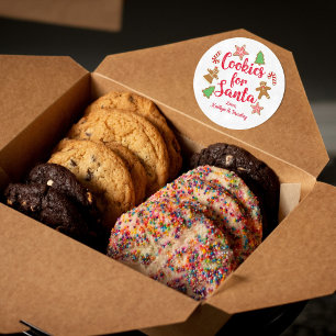 Cookies für den Weihnachtsmann Runder Aufkleber