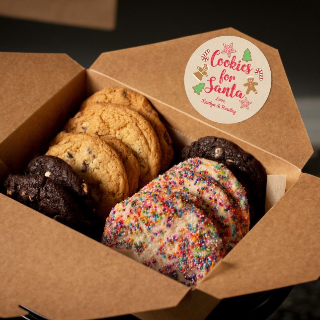 Cookies für den Weihnachtsmann Runder Aufkleber (Von Creator hochgeladen)