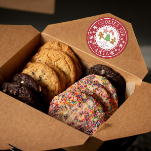 Cookies für den Weihnachtsmann Runder Aufkleber