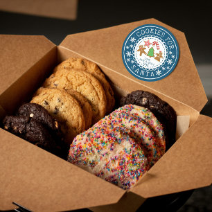 Cookies für den Weihnachtsmann Runder Aufkleber