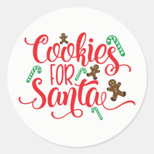 Cookies für den Weihnachtsmann Runder Aufkleber