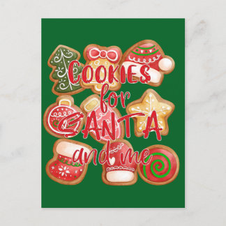 Cookies für den Weihnachtsmann und mich - Weihnach Postkarte