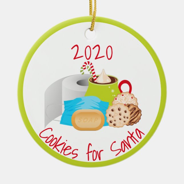 Cookies für die "Santa Quarantine 2020" Keramik Ornament (Vorne)