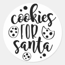 Cookies für Santa, Weihnachtsaufkleber Runder Aufkleber