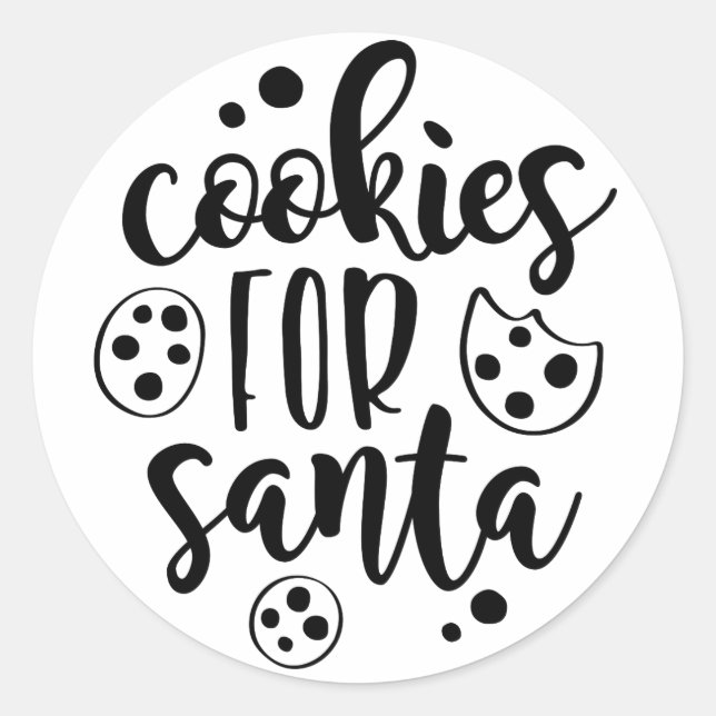 Cookies für Santa, Weihnachtsaufkleber Runder Aufkleber (Vorderseite)