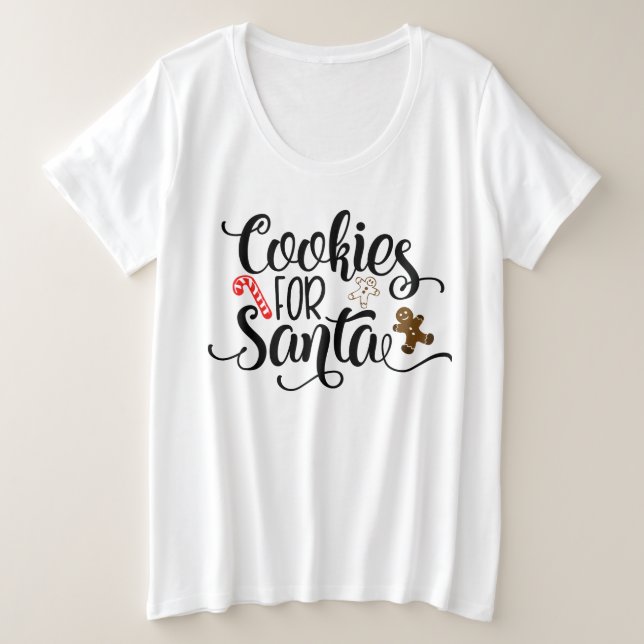 Cookies für Weihnachten Große Größe T-Shirt (Design vorne)