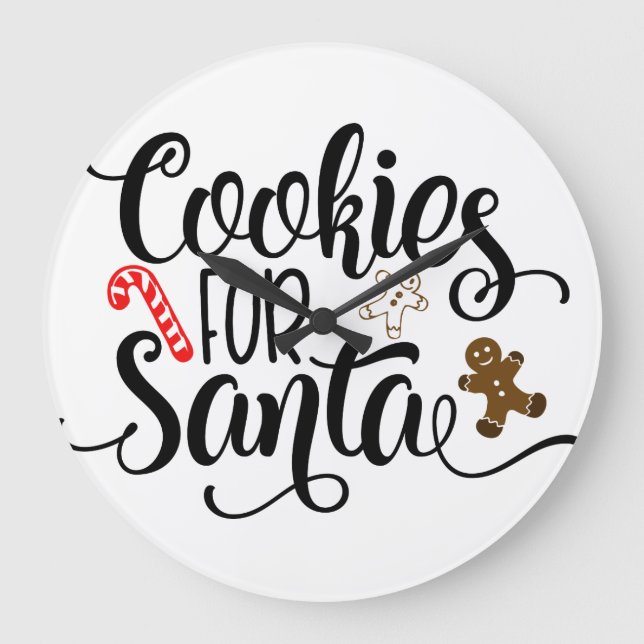 Cookies für Weihnachten Große Wanduhr (Vorderseite)