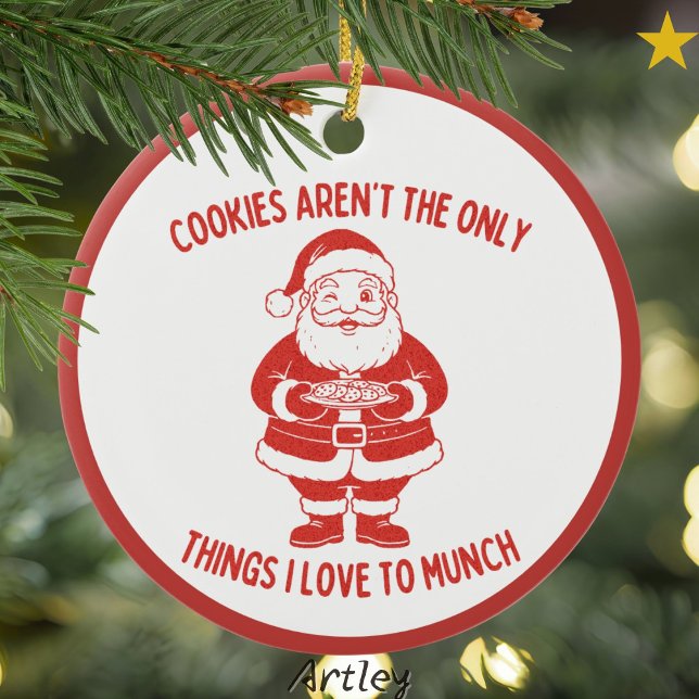 Cookies Joke Retro Style Naughty Weihnachten Keramik Ornament (Von Creator hochgeladen)