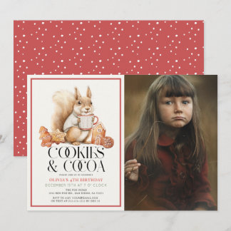 Cookies & Kakao-Eichhörnchen Geburtstags-Foto des Einladung