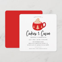Cookies & Kakaoweihnachtsgebäck - Party Einladung