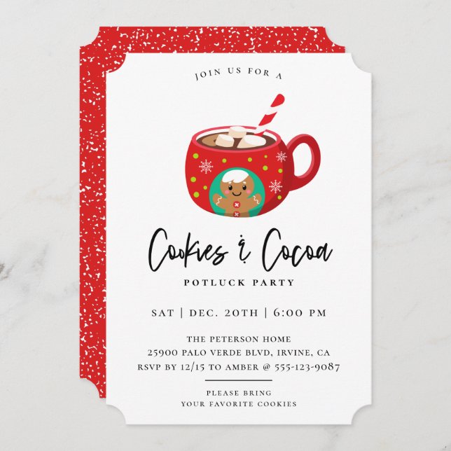 Cookies & Kakaoweihnachtsgebäck - Party Einladung