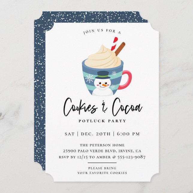 Cookies & Kakaoweihnachtsgebäck - Party Einladung (Vorne/Hinten)