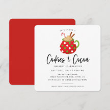 Cookies & Kakaoweihnachtsgebäck - Party Einladung