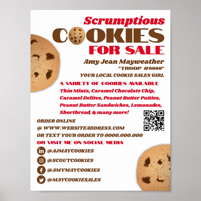 Cookies-Logo, Werbemittel für den Verkauf von Cook Poster (Vorne)
